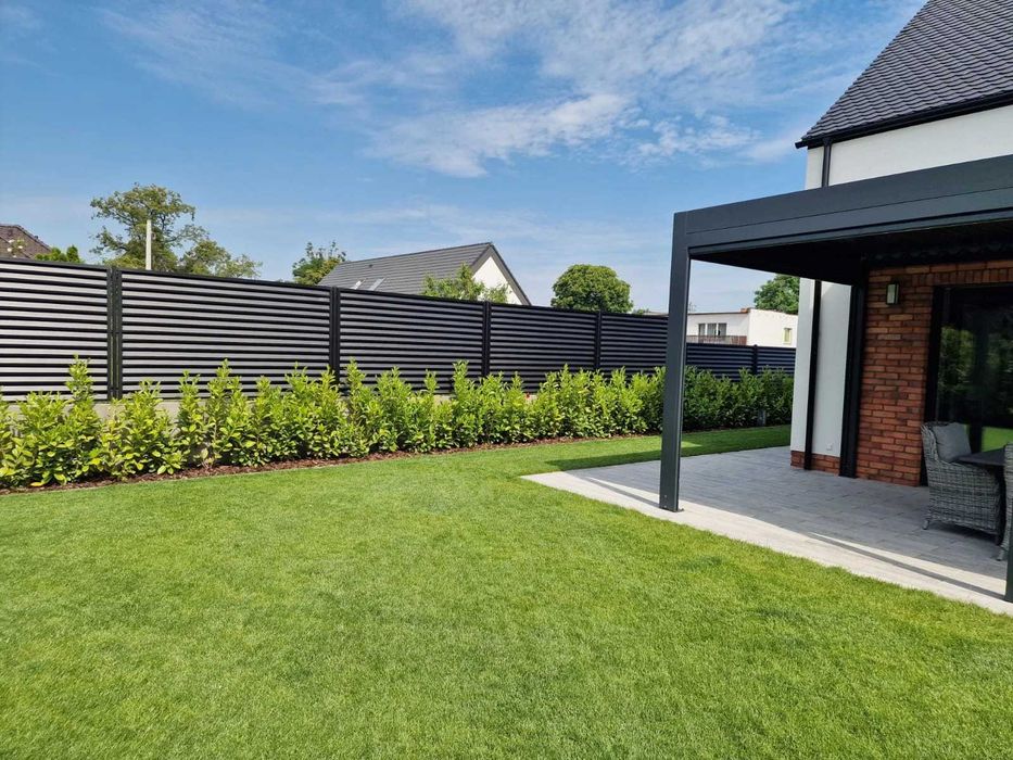 NOWOCZESNE Przęsło Żaluzja 200x100 Antracyt RAL 7016 System Ogrodzeń