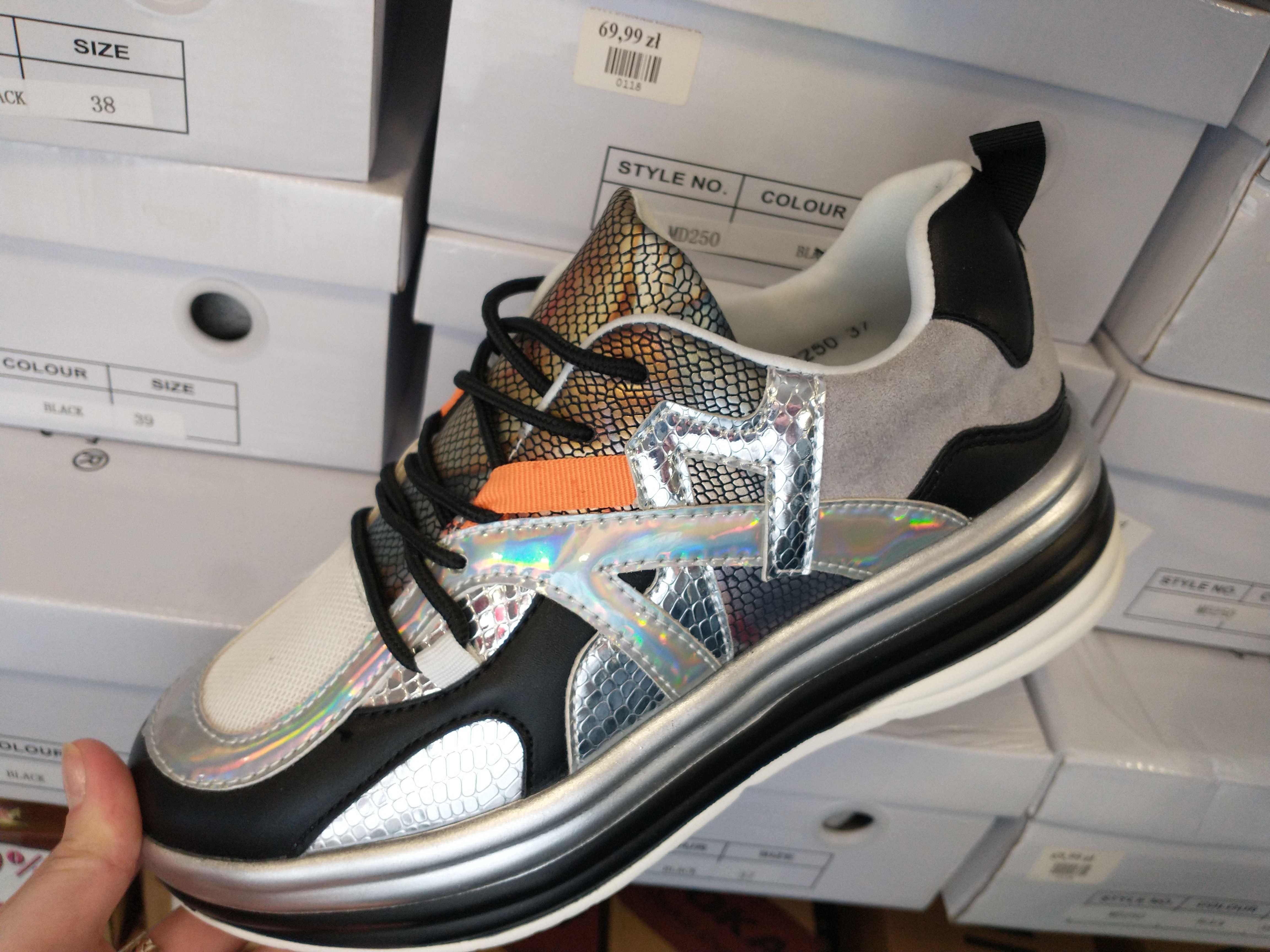 R. 39 nowe buty sportowe damskie młodzieżowe adidasy holo