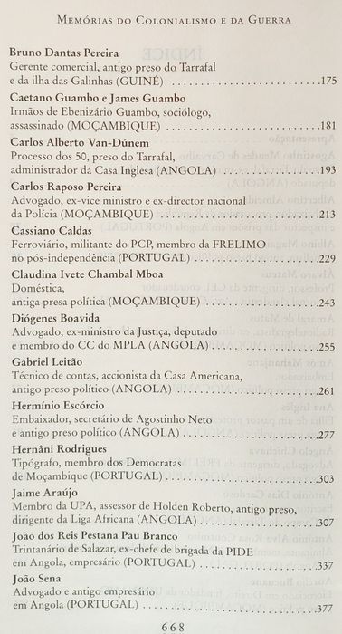 Memórias Colonialismo Guerra