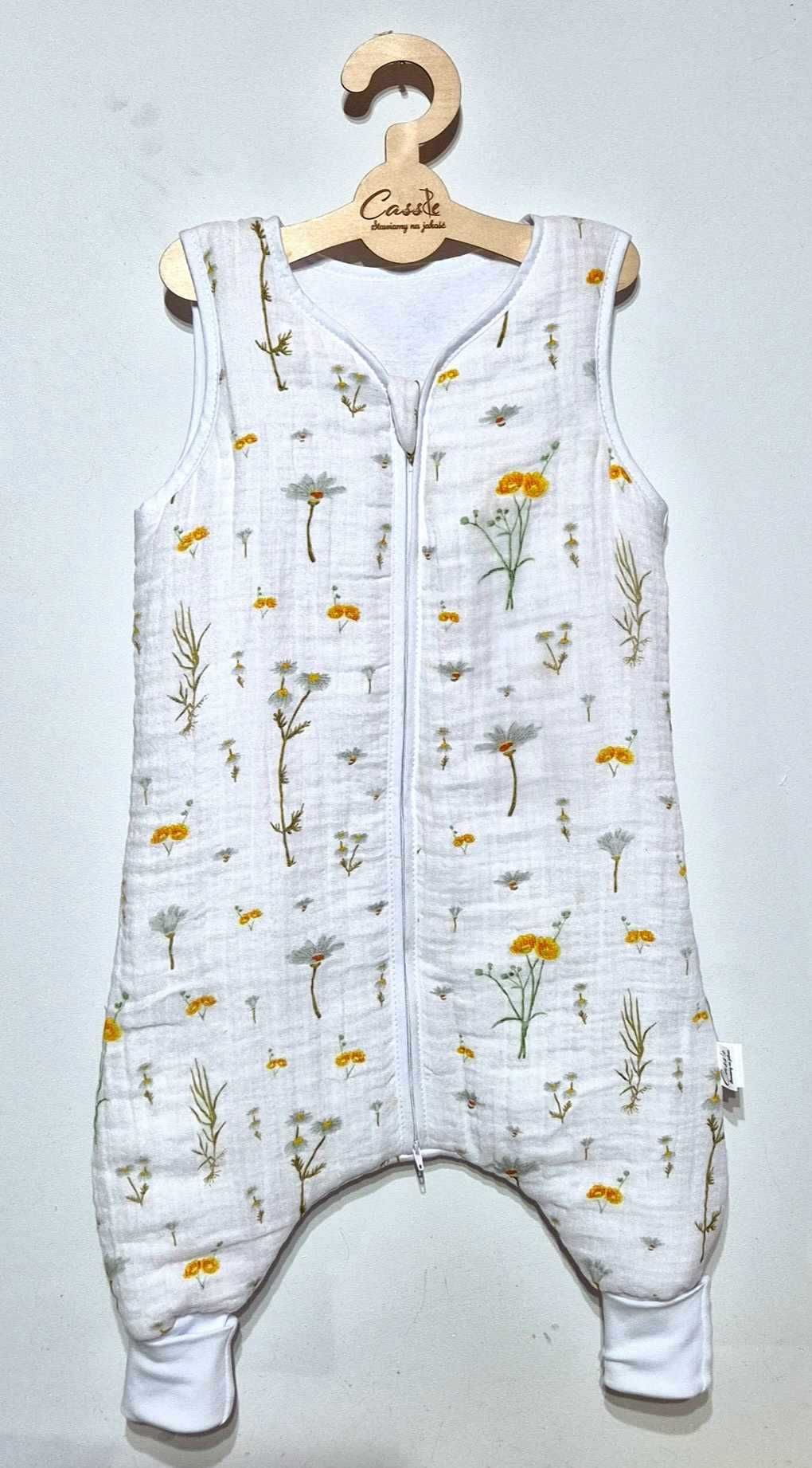 MUŚLINOWY Śpiworek z nogawkami standard 1 tog r.80-86 wzór Kwiaty