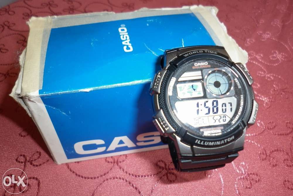 Super Zegarek Casio AE-1000W, Czas światowy, Datownik, Jak Nowy