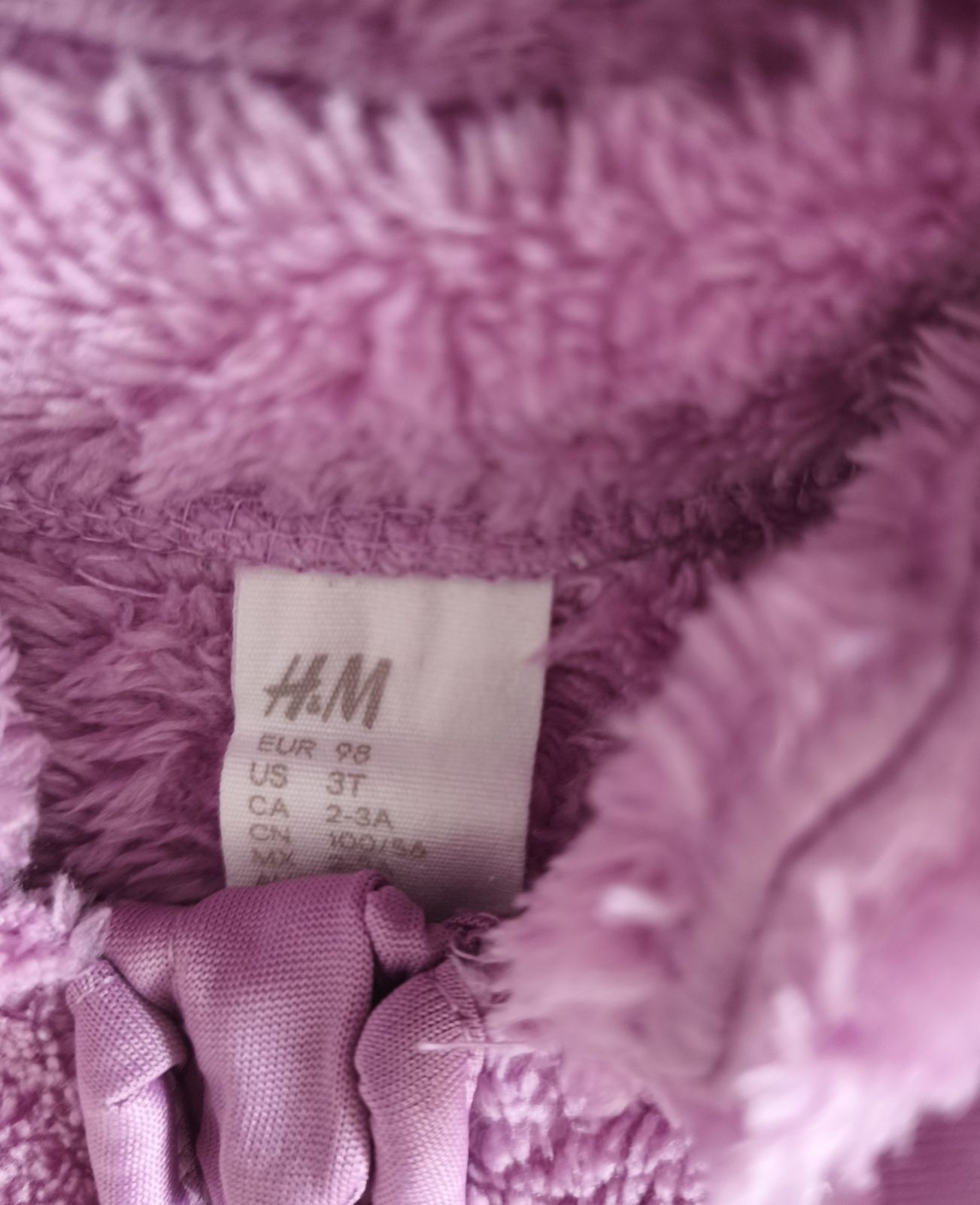 Bluza z kapturem polar kurtka miś H&M 98 z odpinanym kapturem