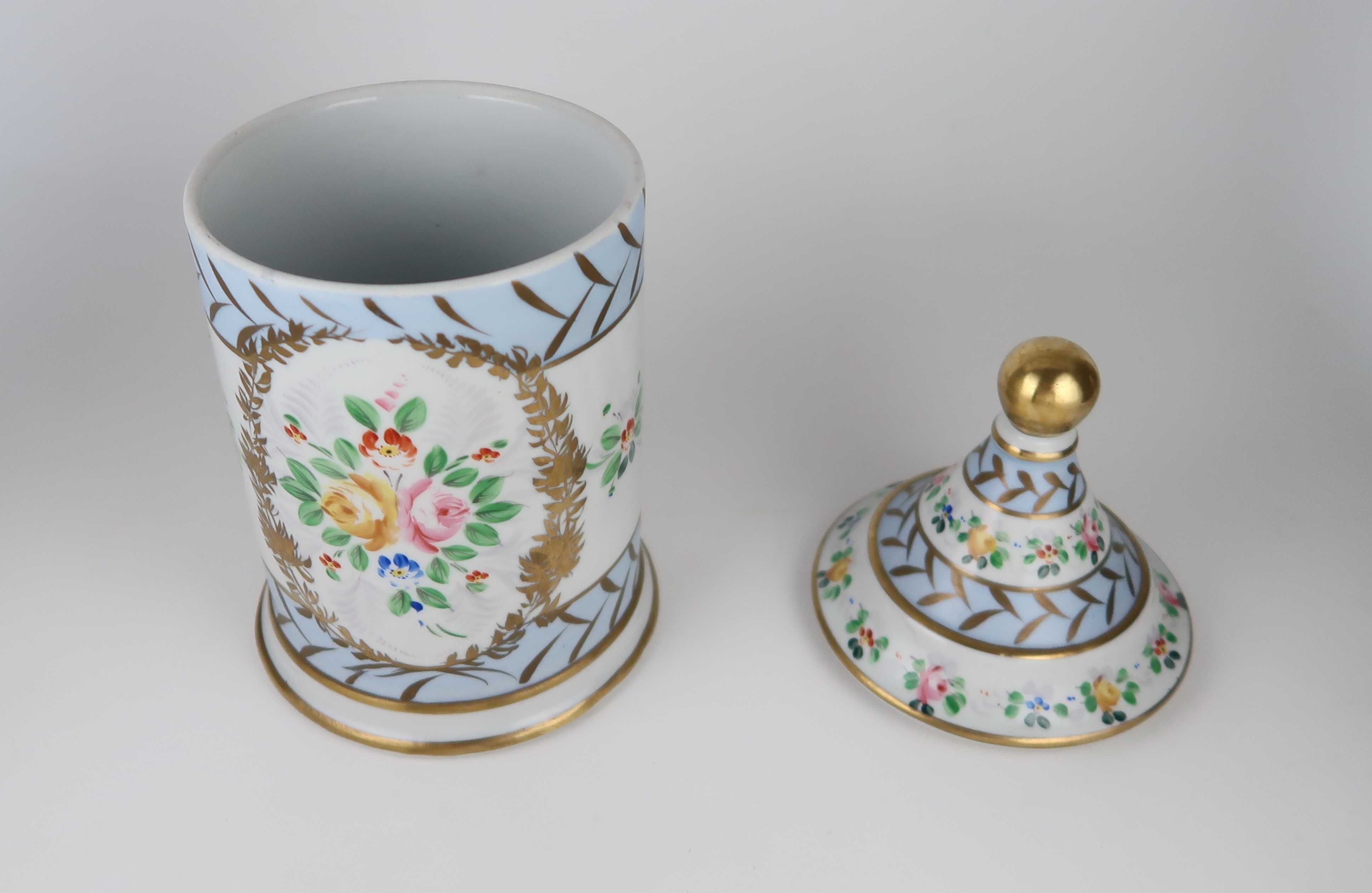 Conjunto de 3 potes em porcelana Artibus pintados à mão