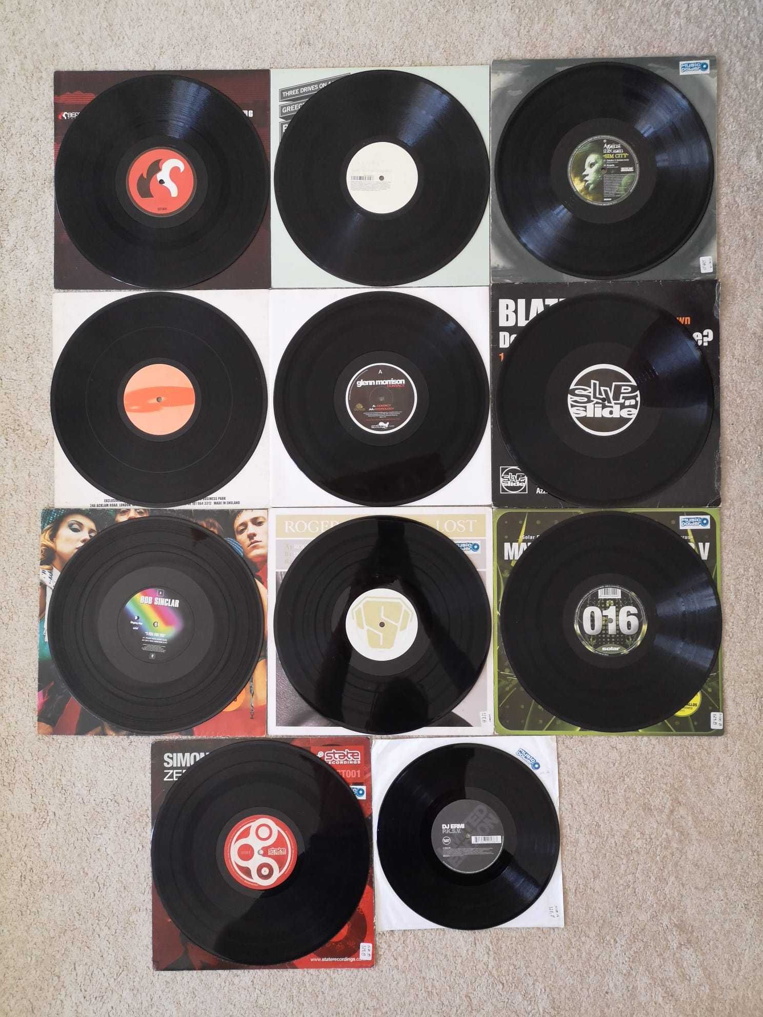 Conjunto de 8 discos de vinil de música eletrónica!