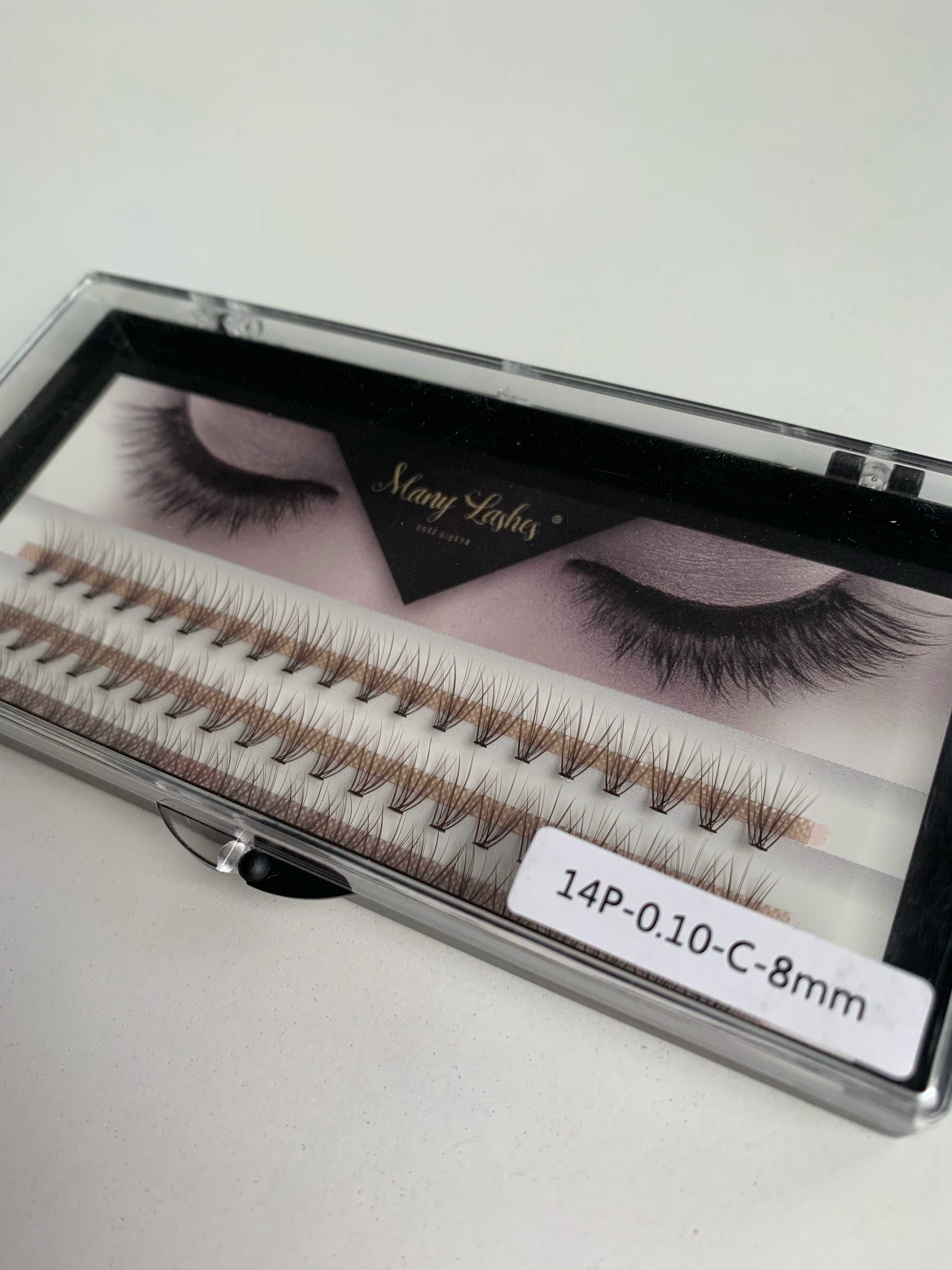 Brązowe kępki Many Lashes - rzęsy 8 mm C