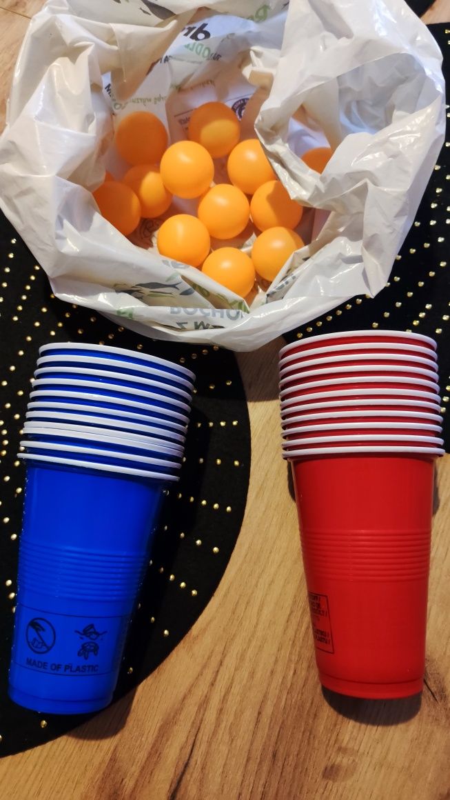 Beer pong zestaw kubki piłeczki gra imprezowa