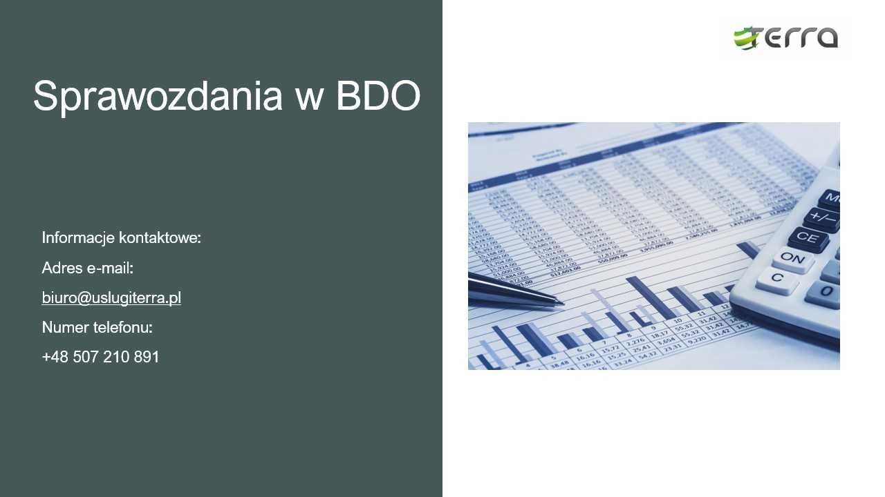 Sprawozdania BDO | Obsługa BDO | Rejestracja BDO I LUCID | KOBIZE |