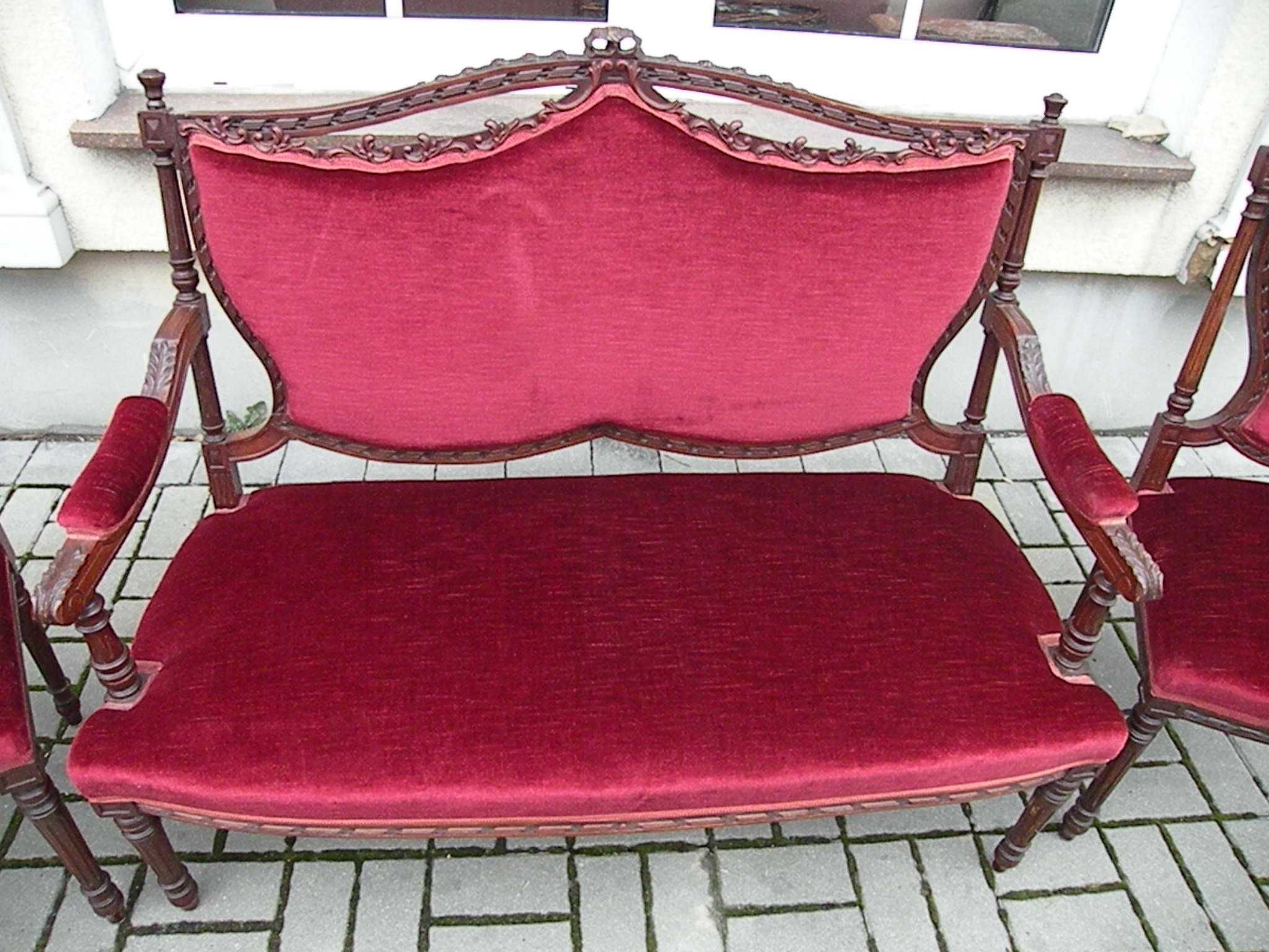 Komplet    Biedermeier  Sofa i 2 Krzesła