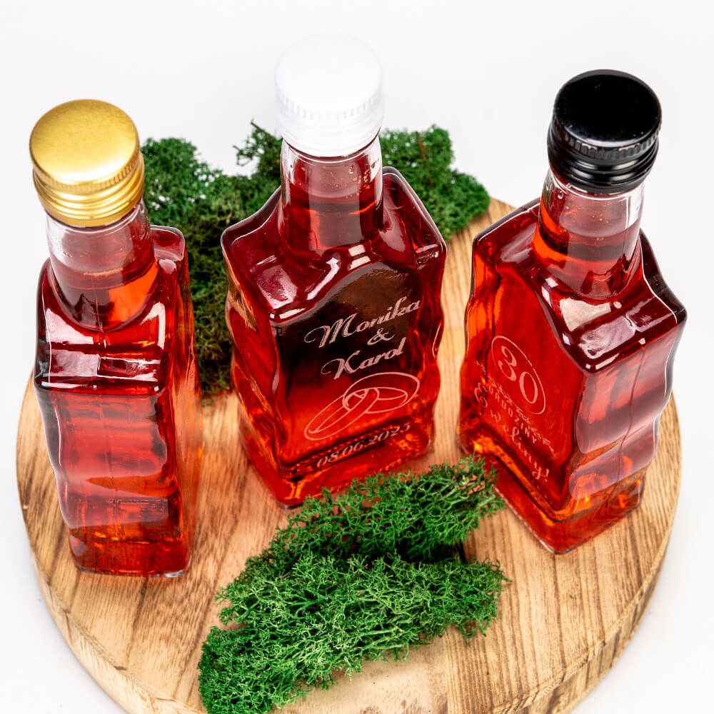 10x butelka FALA 200 ml z zakrętką na wesele ślub nalewki + grawer
