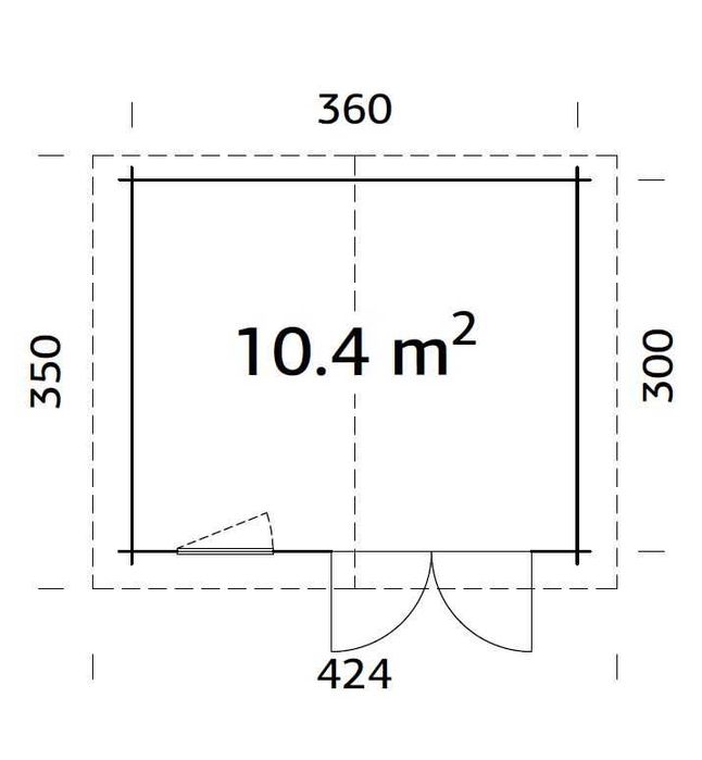 Domek letniskowy narzędziowy drewniany ogrodowy altana 3.8x3.2m 28mm