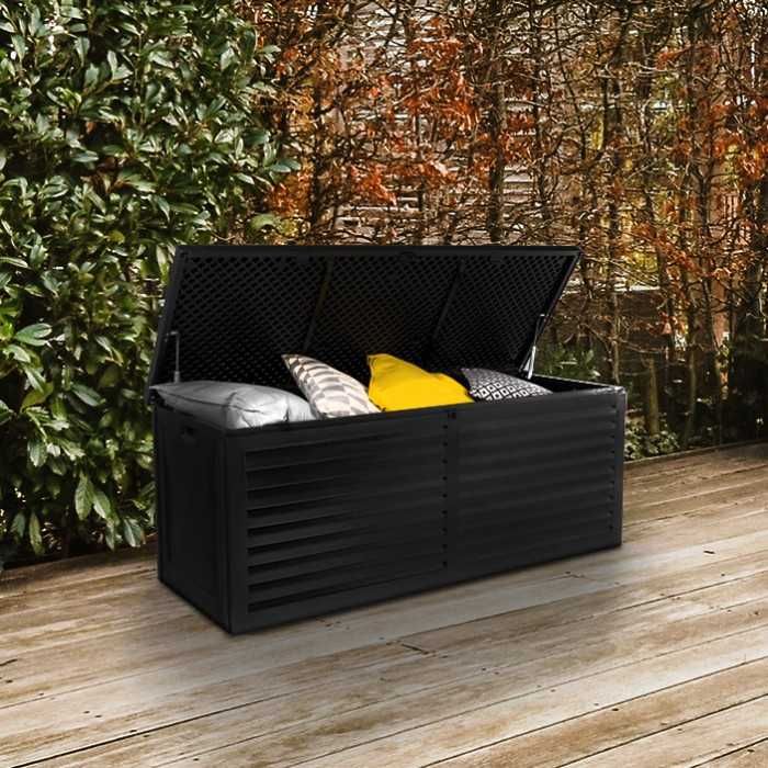 Duża skrzynia ogrodowa tarasowa XL siedzisko na poduchy 390l balkon