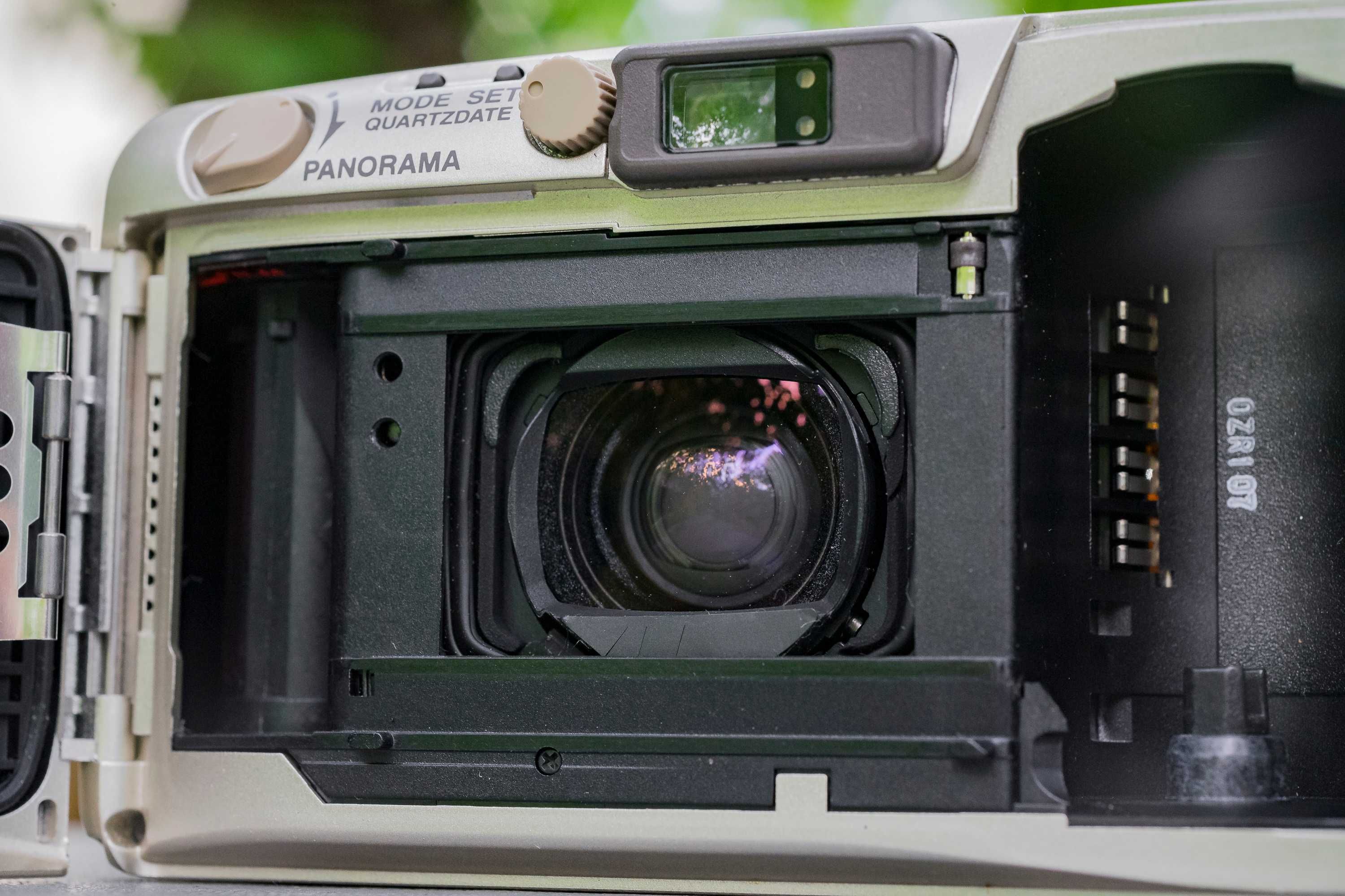 Olympus uMJU Zoom 115 Deluxe Gold aparat analogowy małpka futerał