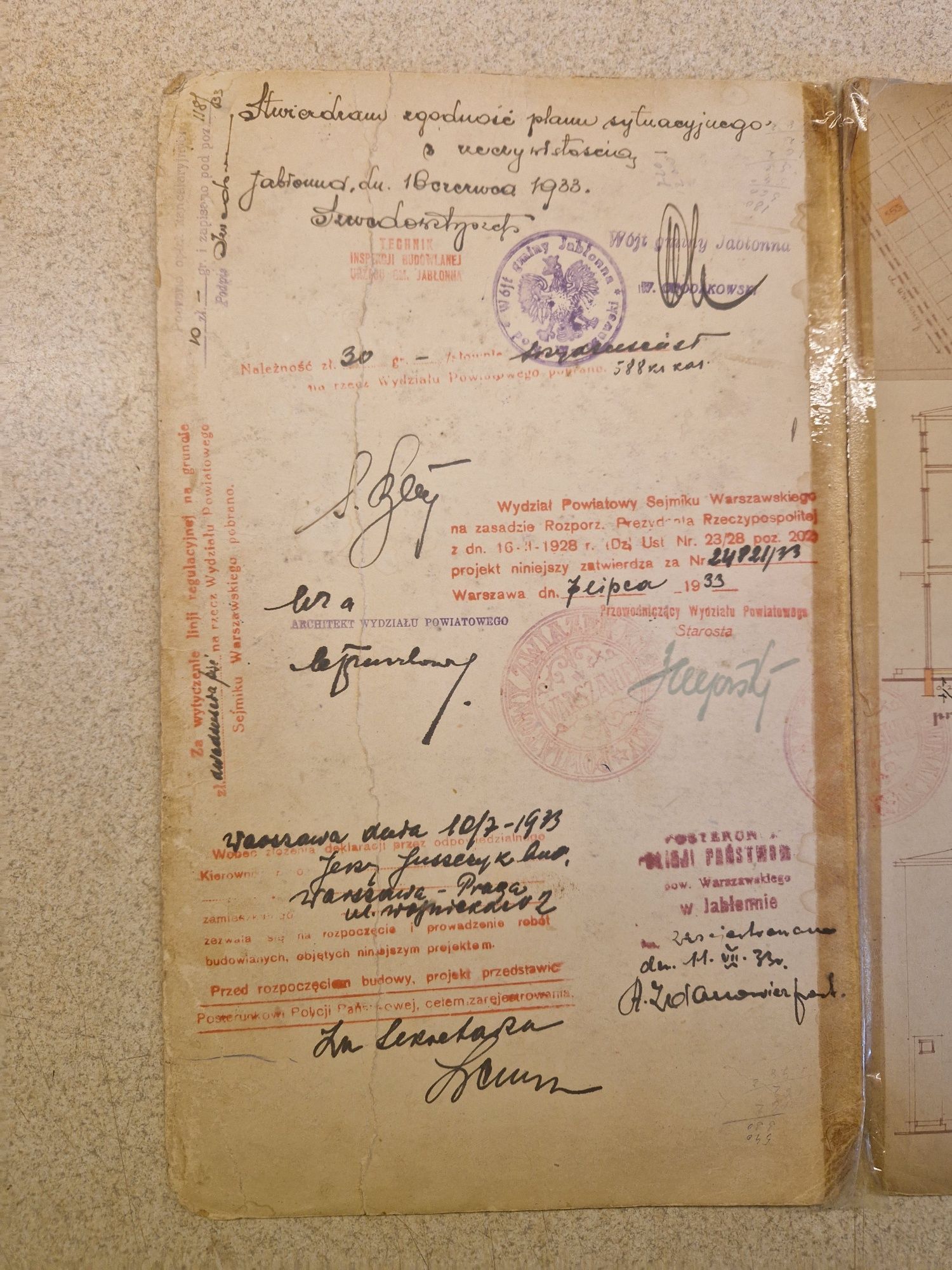 Projekt  1933 rok Maurycy Potocki Oryginał