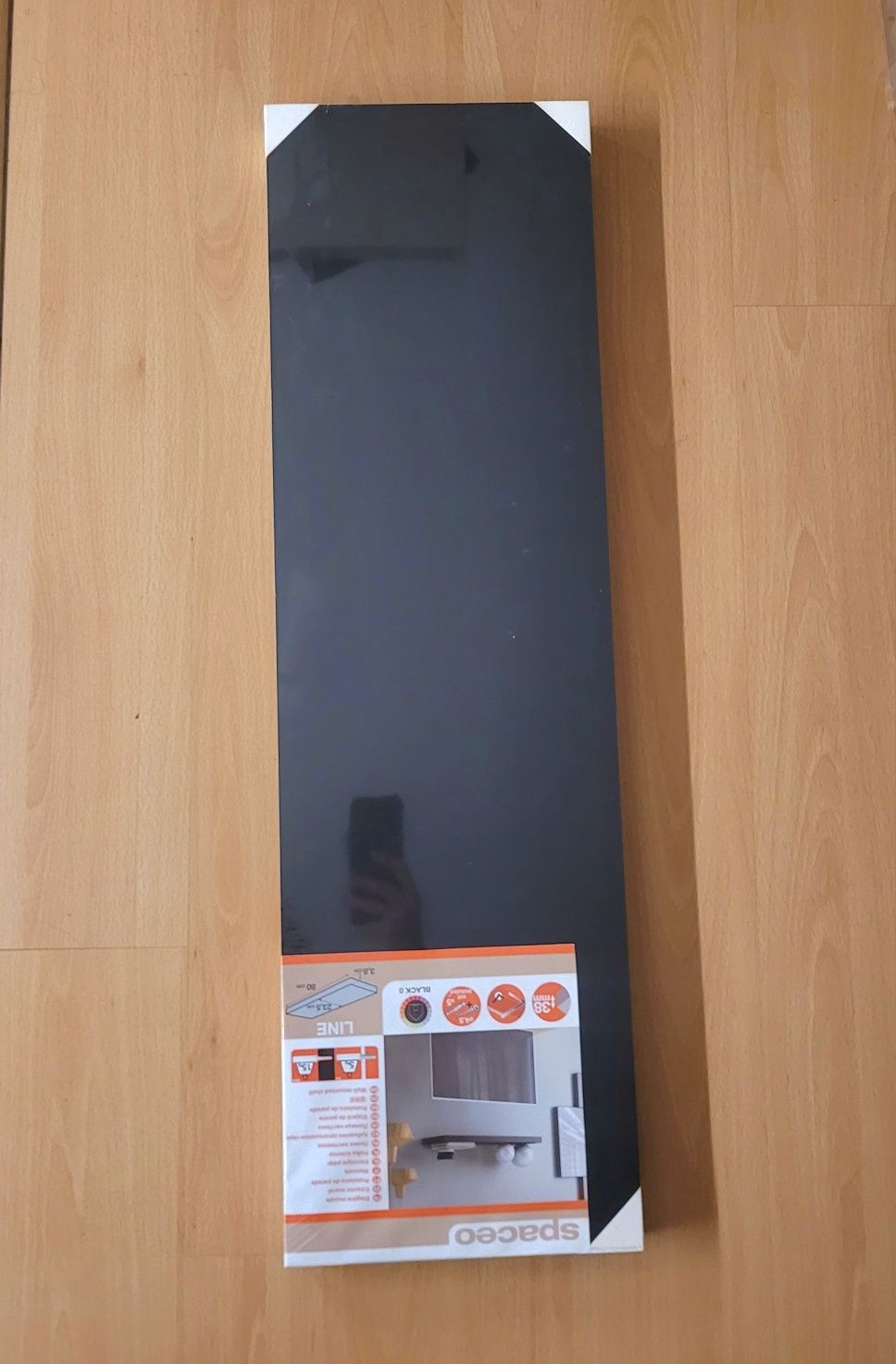 Półka ścienna 80 cm czarna