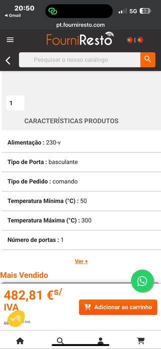 Forno profissional convecção 2200W