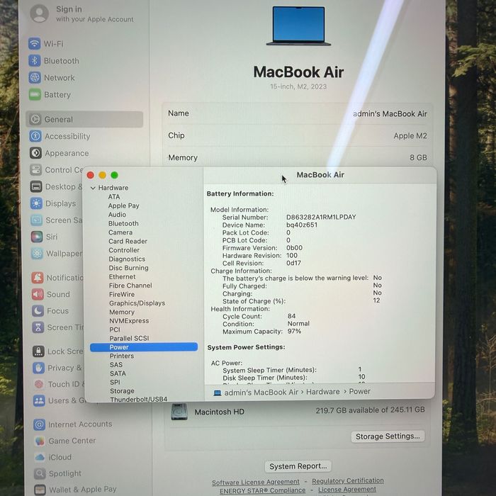 №2689	MQKV3	MacBook Air15 	Midnight	M2 	8/256