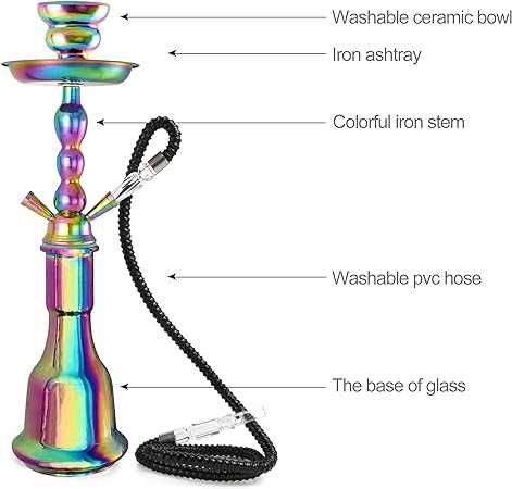 Shisha na 2 węże duża szklana rainbow