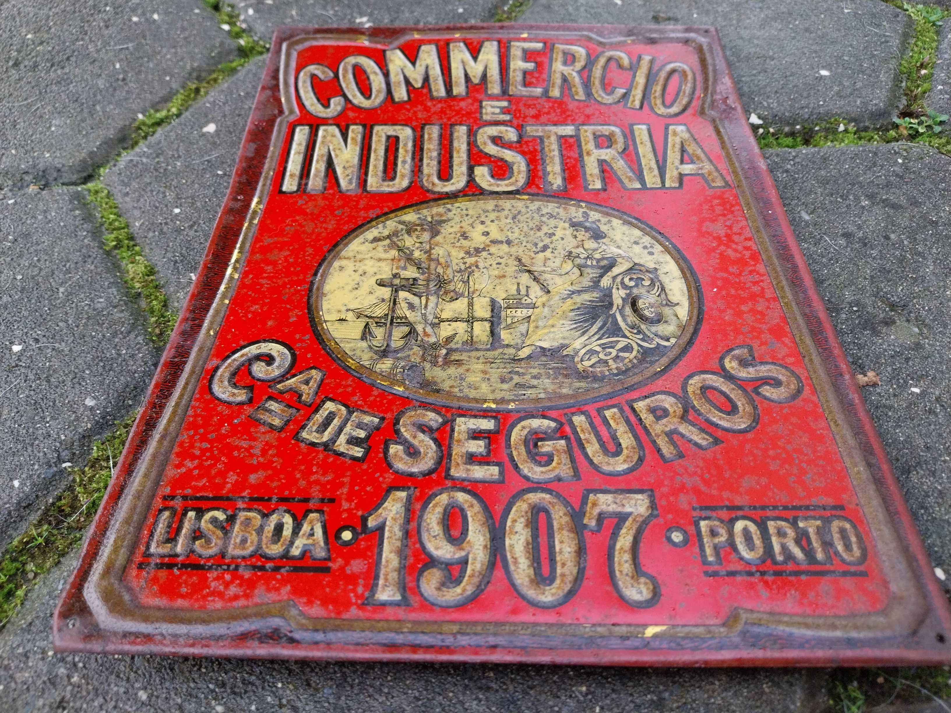 Chapa antiga Seguros Commercio e Industria 1907