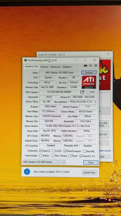Ігрова відеокарта Asus Radeon HD 5870 1GB GDDR5