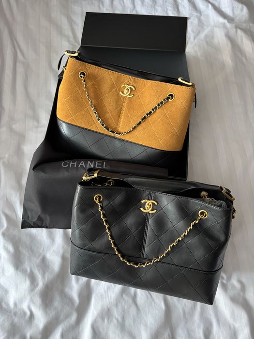 Сумка Chanel Hobo Shopping Tote Bag чорна, коричнева