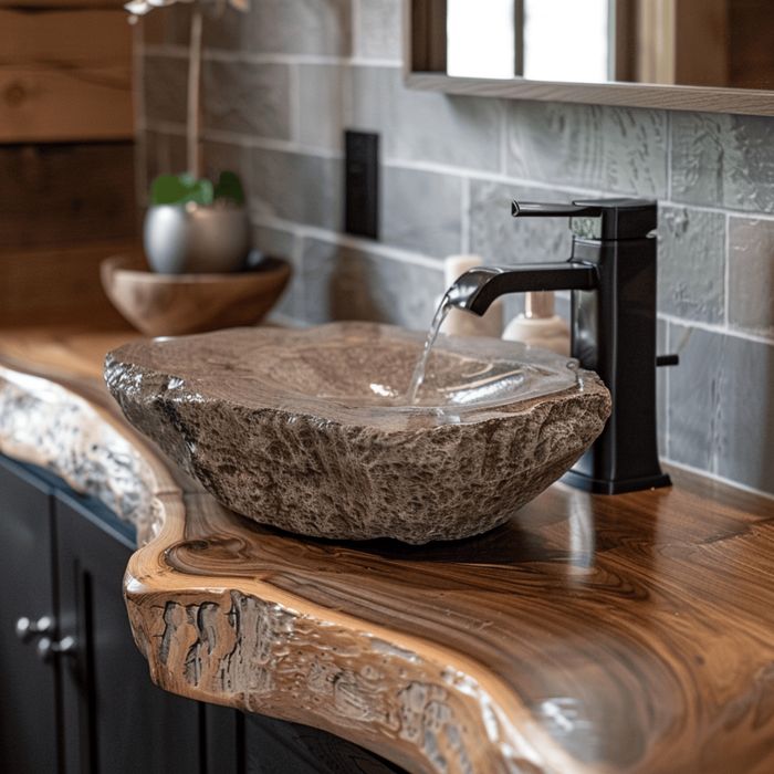 Producent blat umywalkowy półka łazienkowy drewna live edge dąb lity