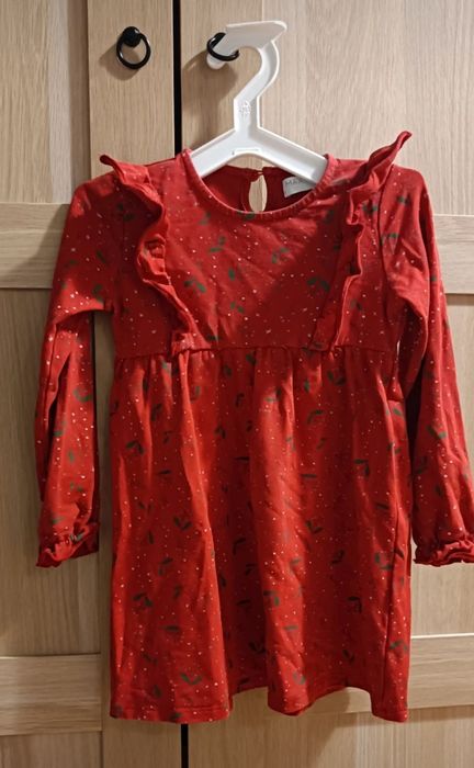 Świąteczna sukienka, 116, Max&Mia, czerwona