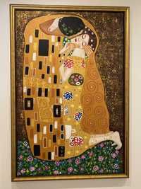 Obraz olejny, ręcznie malowany "POCAŁUNEK" Gustava Klimta-kopia