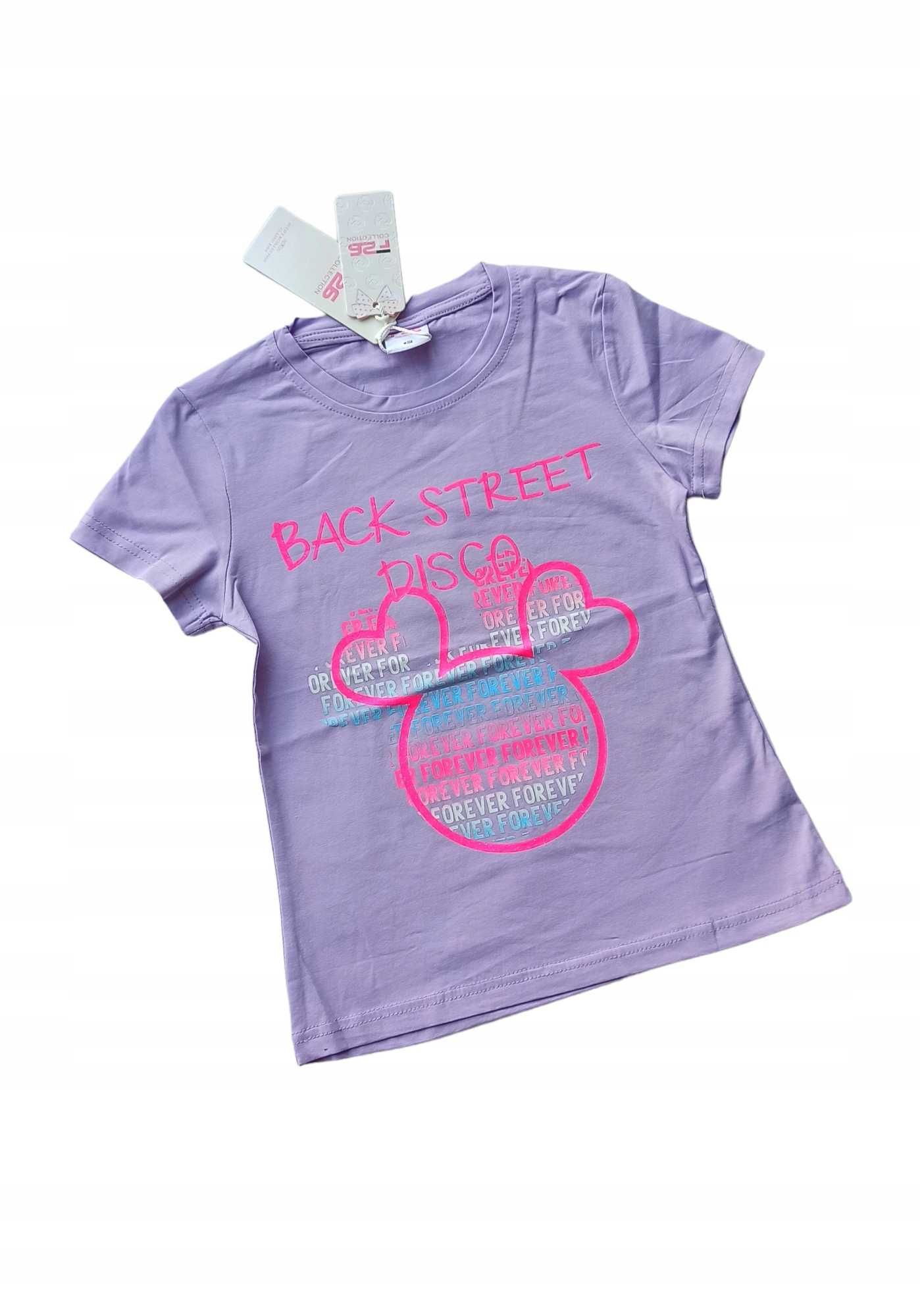Fioletowa bluzka dla dziewczynki t-shirt  nowa 134-140