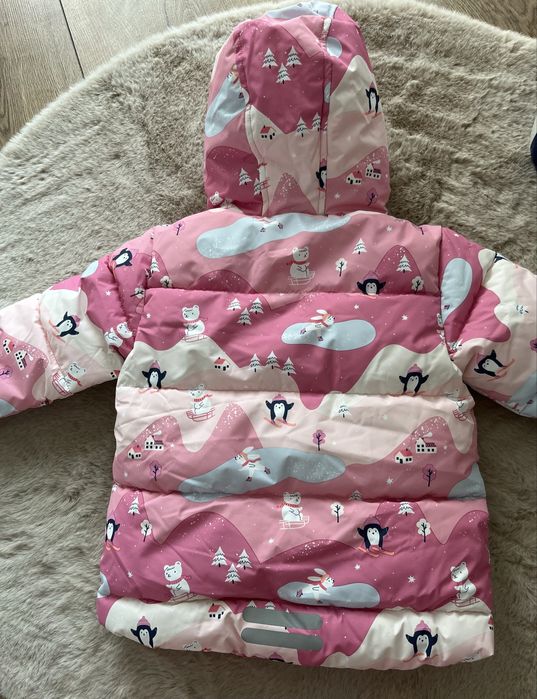 Nowa wzorzysta kurtka zimowa dla dziewczynki ocieplana