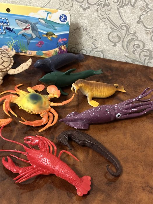 Набір морьких тварин . Фігурки жителів моря та океану
