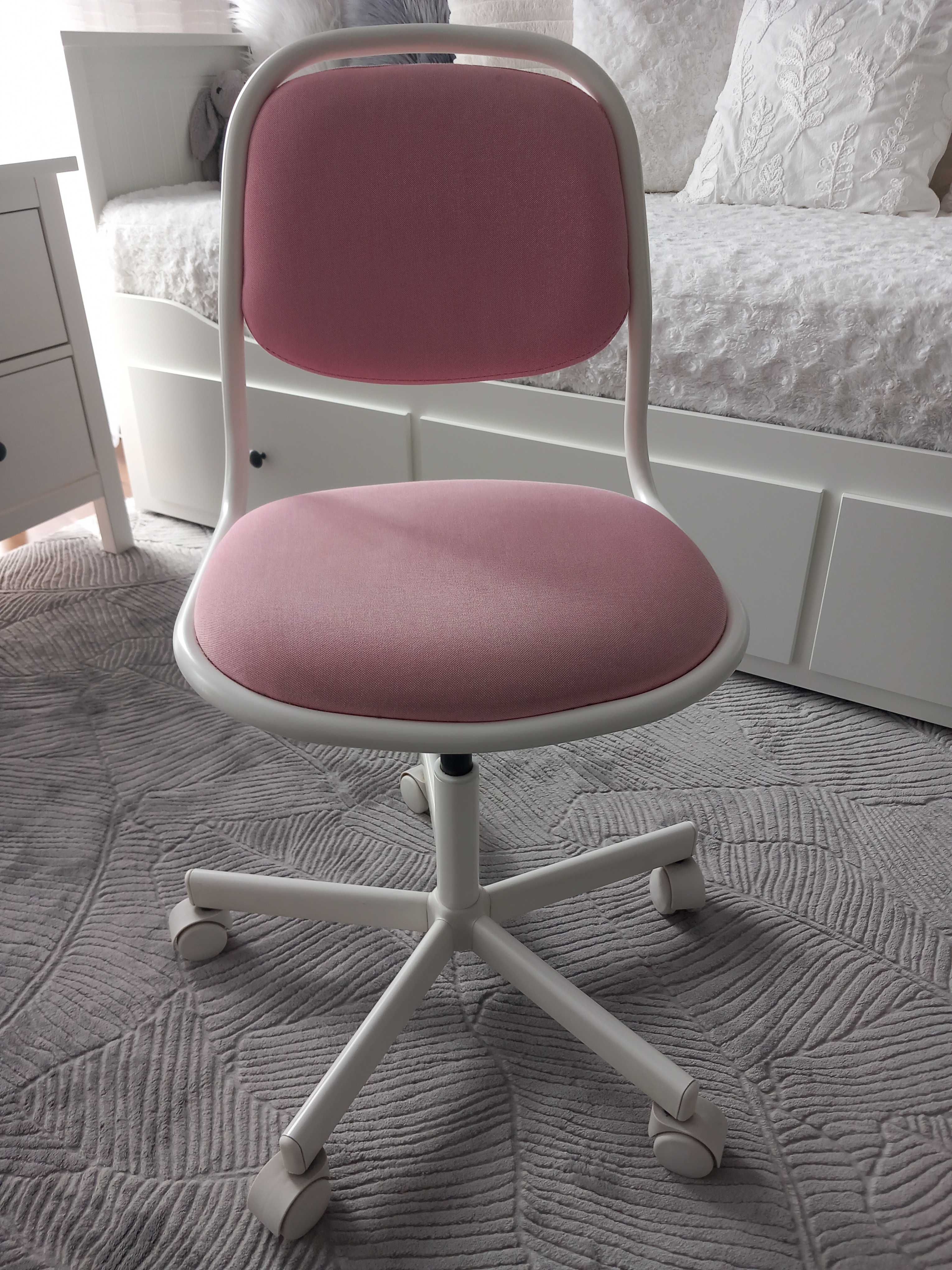 dziecięce krzesło biurowe obrotowe ÖRFJÄLL  różowo-białe, IKEA.