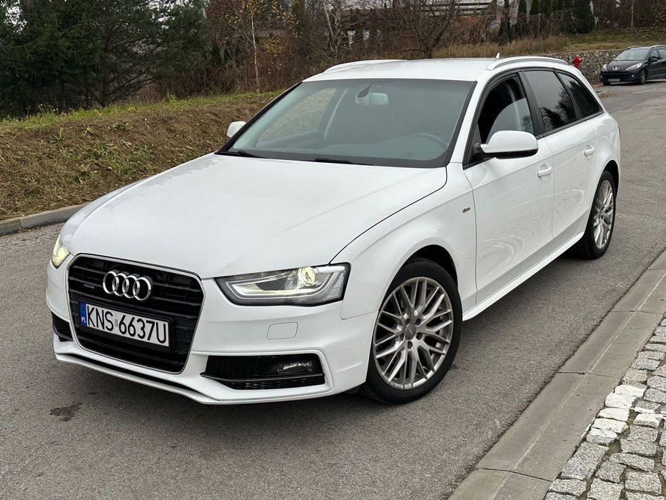 Audi A4 Avant A4 B8 150 KM Ultra S-line Quattro 2015 rok biała perła