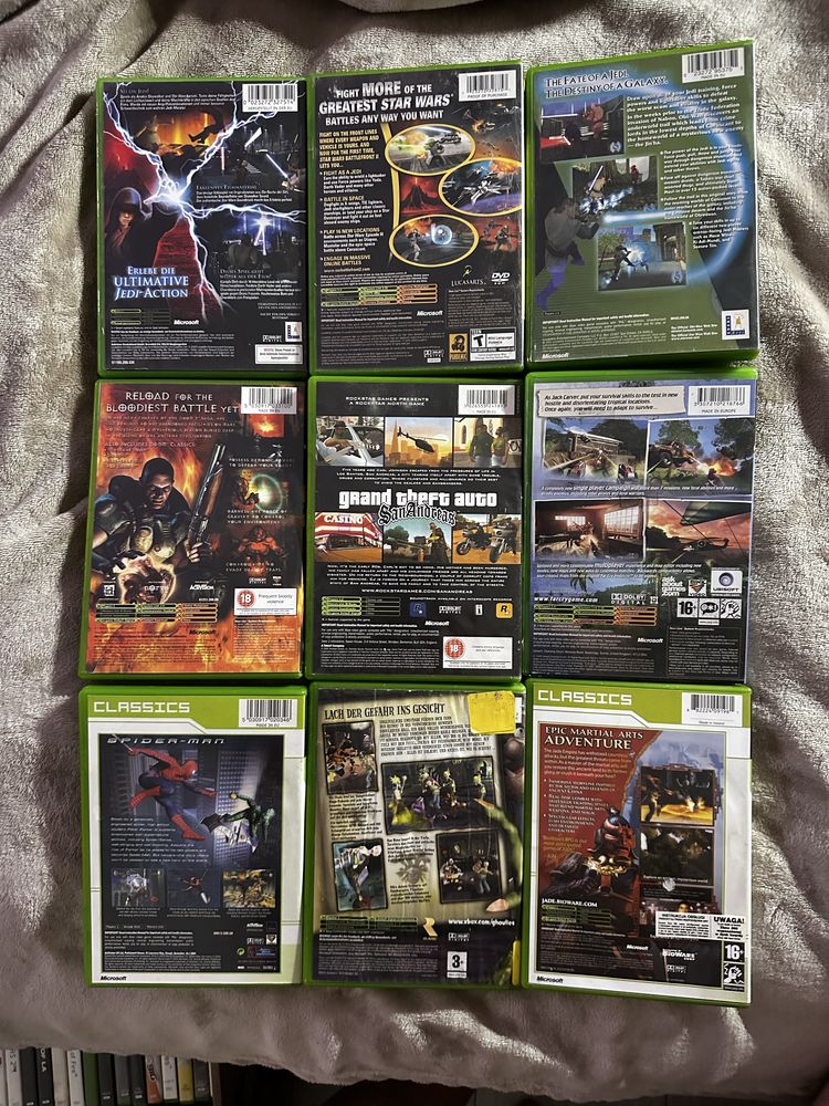 Gry na konsolę XBOX Classic 11 szt. Star Wars, Colin McRae…