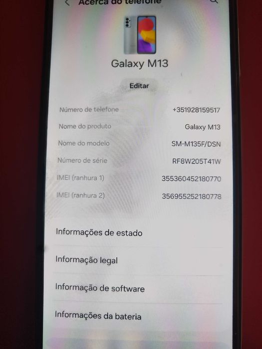 Samsung M13 como novo