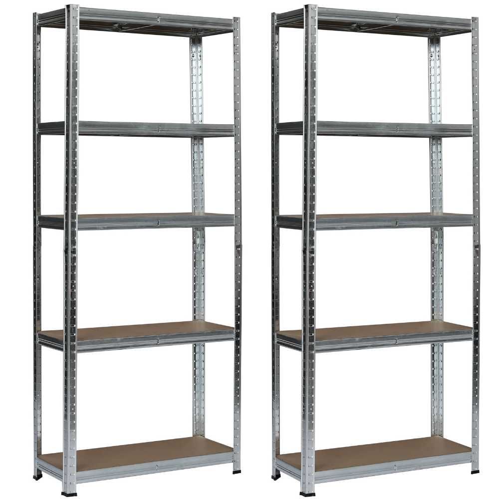 Regał Magazynowy METALOWY GARAŻOWY SREBRNY 3w1 875kg 180x90x40