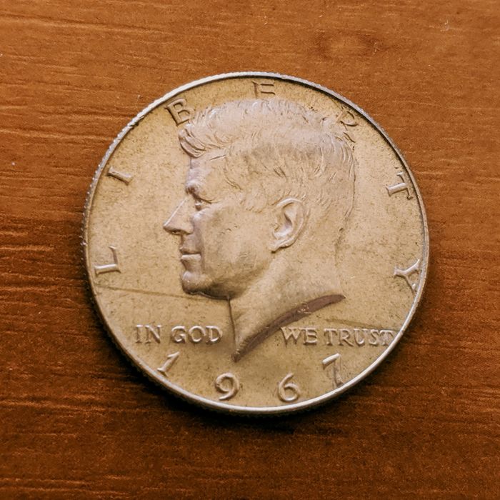 1967 Silver US Kennedy Halve Dollar/ Коллекционная монета США