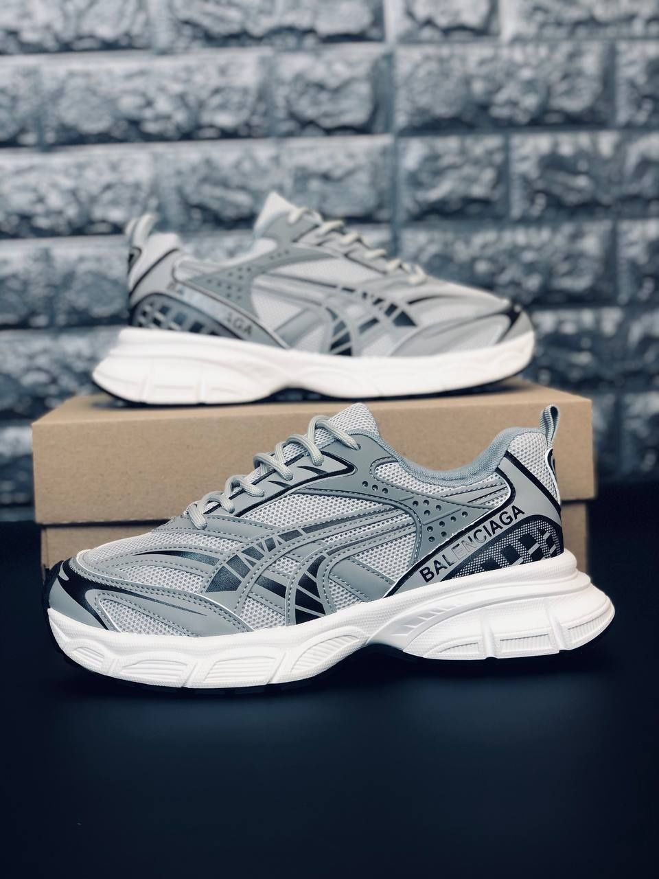 Кроссовки мужские баленсиага серые топовые кроссы Balenciaga