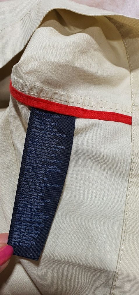 Tommy Hilfiger oryginalny płaszcz szlafrokowy prochowiec pasek M