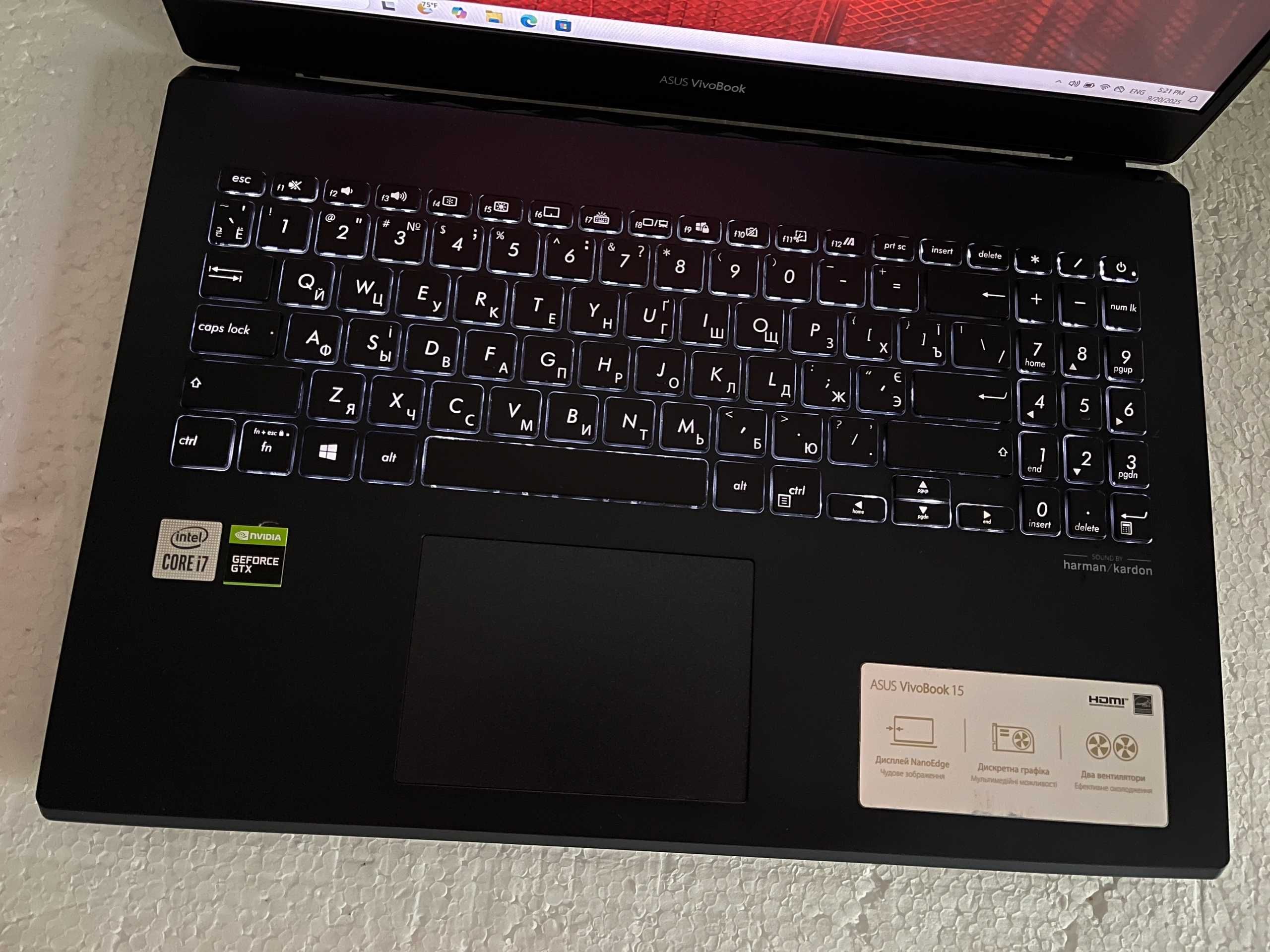 Игровой ASUS X571L /Core i7 10870H на 16" ЯДЕР/ 16 RAM/ GTX 1650/GDDR6