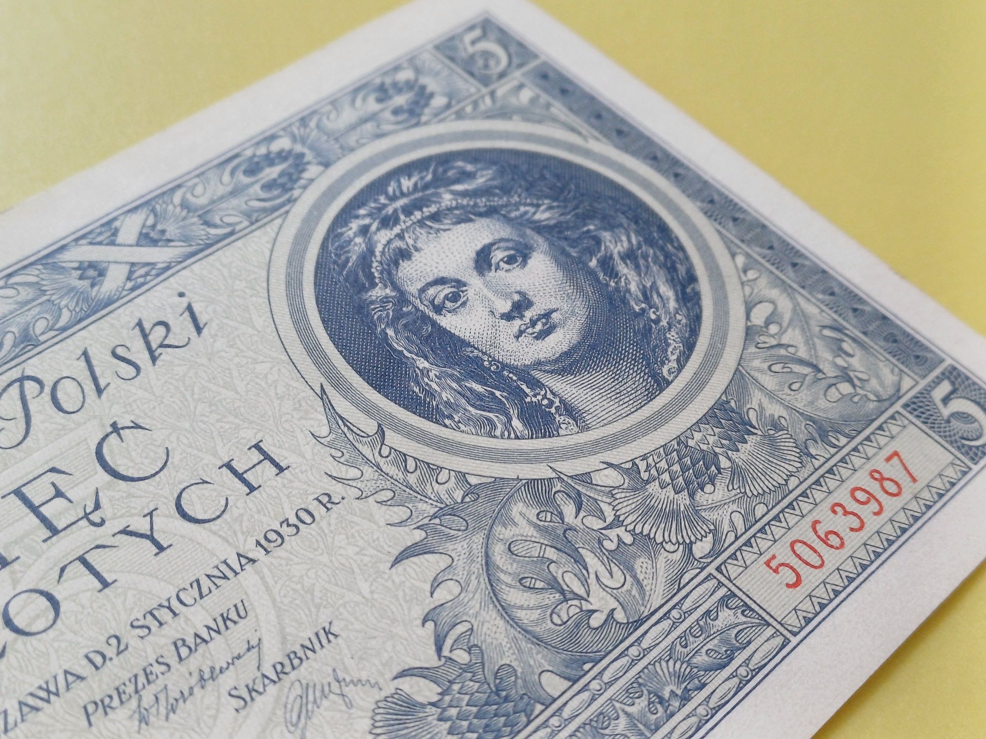 STAN!!! Polski Banknot 5 złotych 1930 II RP Seria CL
