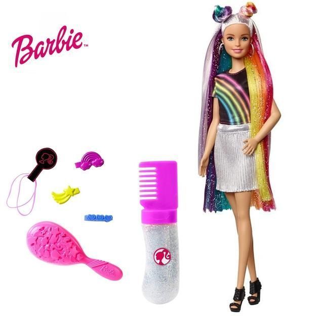 Кукла Барби Радужное сияние волос Barbie Rainbow Sparkle Hair Doll