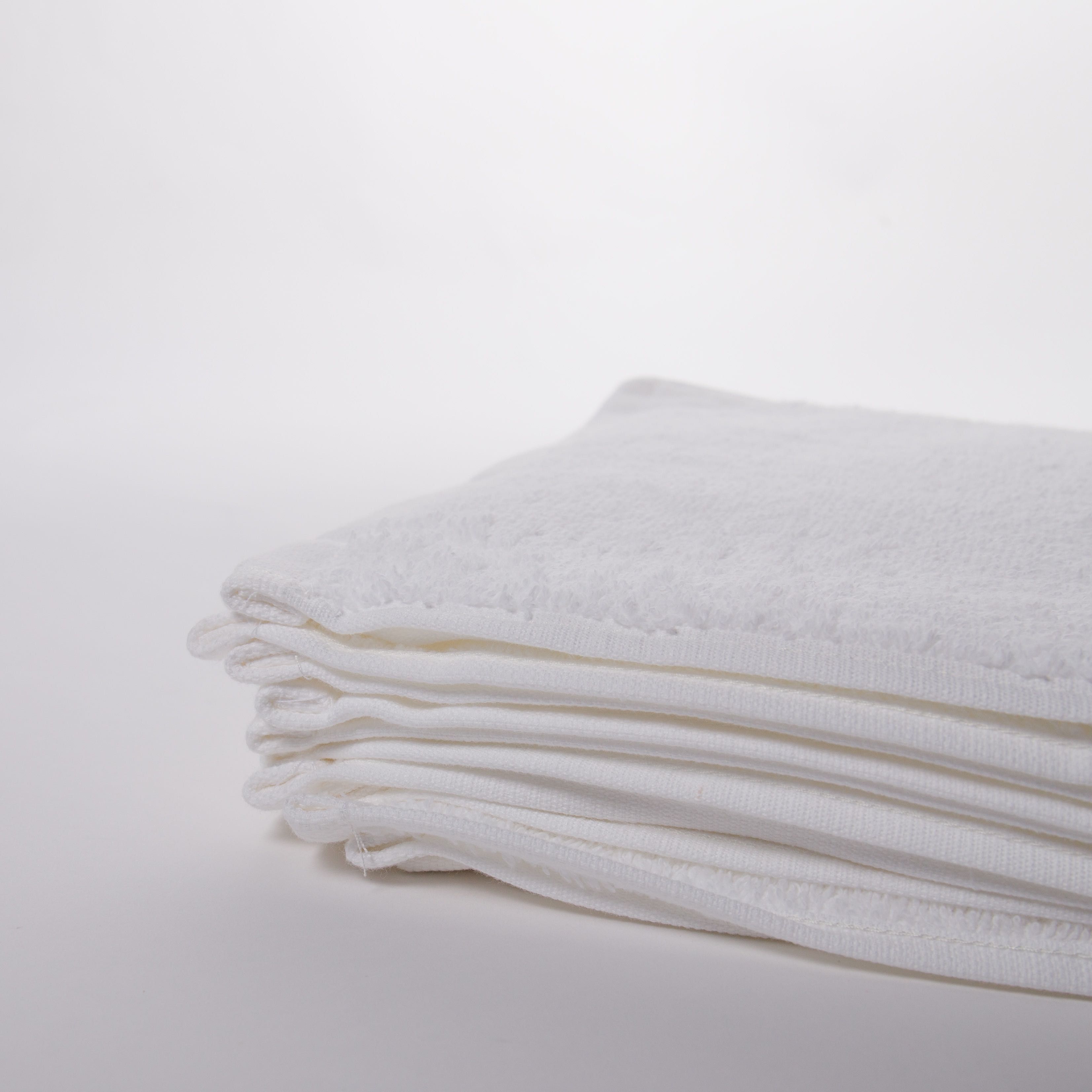 Pack 12 toalhas de bidé 30x30 cm, cor branco 100% Algodão