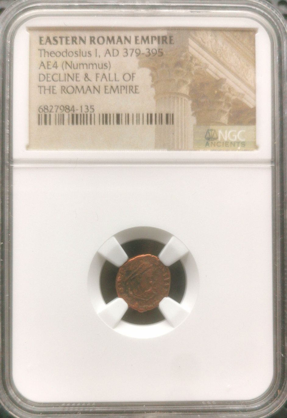 Oryginalna rzymska moneta - Teodozjusz Wielki - grading NGC