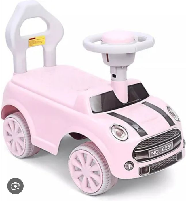 Jeździk MINI COOPER chodzik pchacz różowy