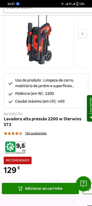 Maquina lavadora alta pressão