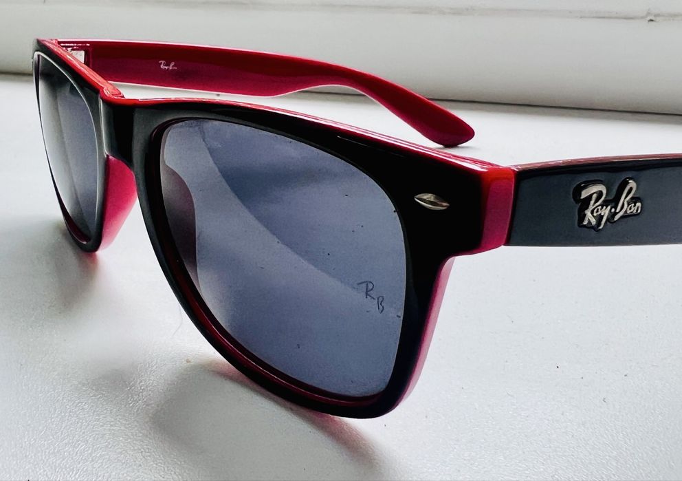 Okulary przeciwsłoneczne - Ray-Ban RB2140 Wayfarer - Czarno-Czerwone