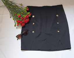 Spódnica spódniczka mini mała czarna na imprezę elegancka czarna M
