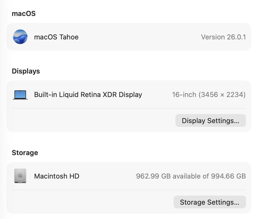 MacBook Pro 16’ 2021 32GB RAM 1TB SSD 88%