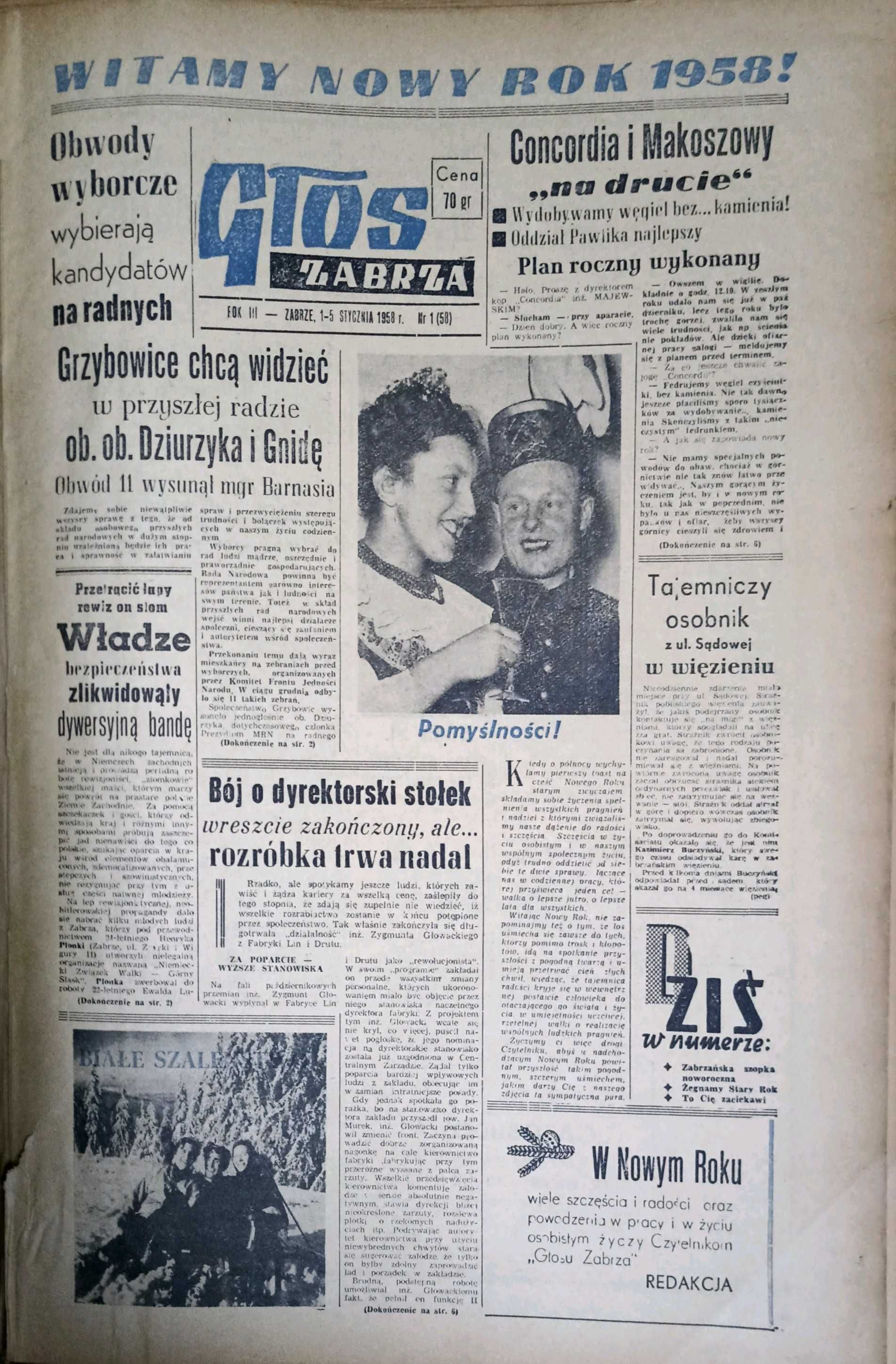 778 Głos Zabrza GAZETA rok 1958