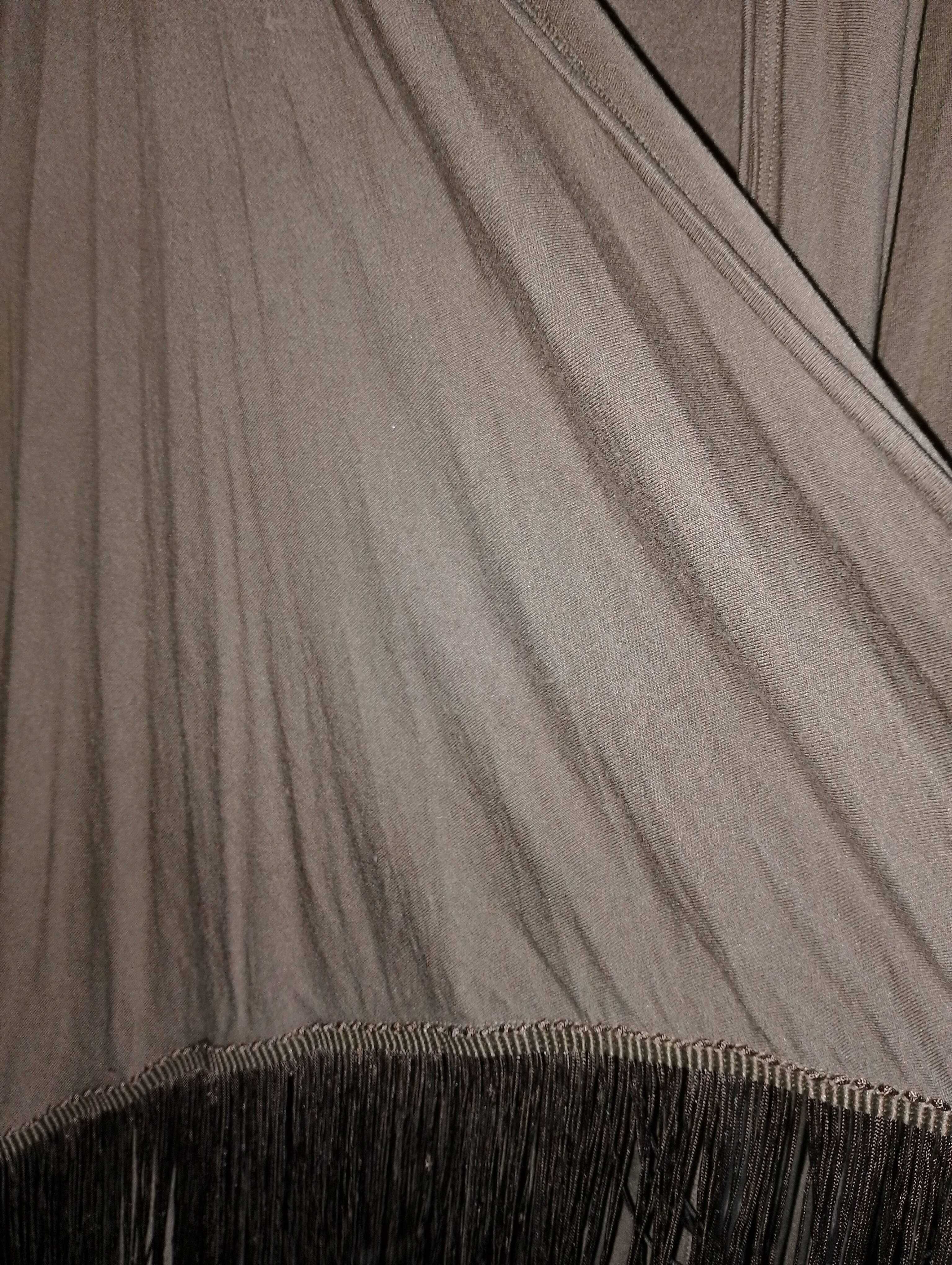 Oliwkowa narzutka bez rękawów plus size r. 48/50
